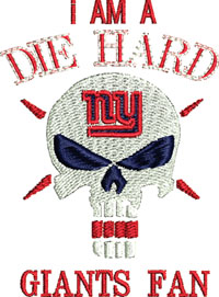 Die Hard Fan-Die hard fan, Giants fan, machine embroidery