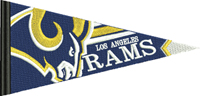 LA Rams pennant-LA Rams, Rams, Rams pennant, pennant, machine embroidery, embroidery designs, embroidery, pennant embroidery. LA