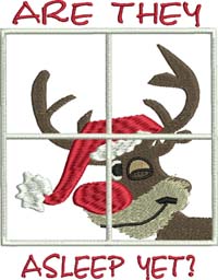 Rudolph sleep-Rudolph, Christmas embroidery, machine embroidery, Peeking rudolph, Christmas Eve