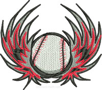 Baseball with wings-Baseball embroidery, Baseball logo, Baseball, embroidery, machine embroidery, sports embroidery, stitchedinfaith.com