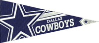 Dallas Cowboys Pennant-Dallas Cowboys Pennant, Pennants, football, football pennants, Dallas, sports, machine embroidery, sports embroidery