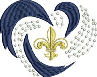 Love of New Orleans Saints-New Orleans saints, Saints embroidery, Football embroidery, machine embroidery, New Orleans football, embroidery