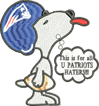 Patriots Haters-Patriots, football, snoopy, patriot haters, sports, machine embroidery, football embroidery, Patriots football