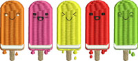 Popsicles-Popsicle, machine embroidery, ice pops, ice cream, embroidery