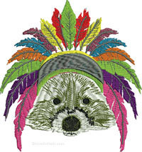 Indian Raccoon-Raccoon embroidery, Machine embroidery, animal embroidery, Indian raccoon, Indian embroidery, stitchedinfaith.com