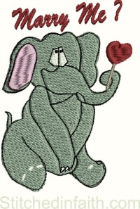 Elephant Marry me-Marry Me embroidery, machine embroidery, Valentine embroidery, Valentines Day embroidery, Marriage, Weddings, Engagement embroidery, Wedding embroidery