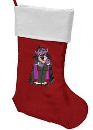Count Dracula Personalized Christmas stocking-Count Dracula, muffets, christmas, stocking, free name, holiday