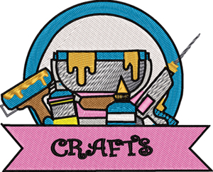 Crafts-Crafts, drawings, glue, glue gun, machine embroidery, paint roller