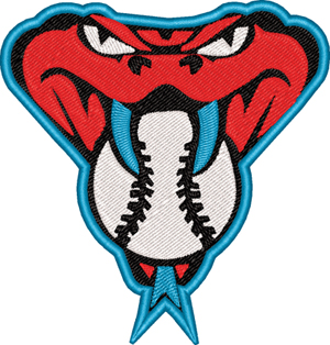 Diamond Back cobra-Arizona, Baseball, sports, cobra, snake, Diamondbacks, machine embroidery