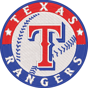Texas Rangers logo-Rangers, Texas, baseball, sports, machine embroidery, logo
