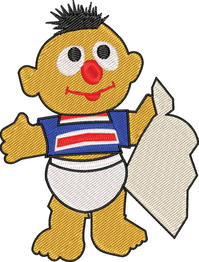 Baby Ernie-Ernie, baby, muppets, sesame, machine embroidery