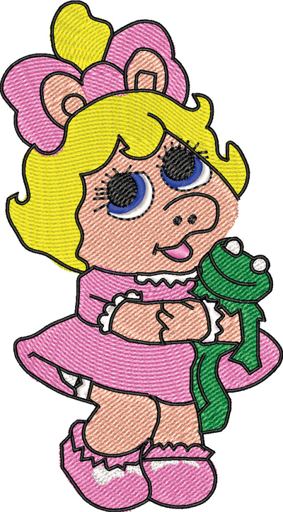 Baby Miss Piggy-Miss, Piggy, muffett, machine embroidery