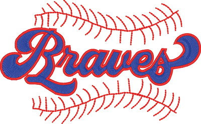 Braves baseball-Braves, Atlanta, baseball, sports, machine embroidery