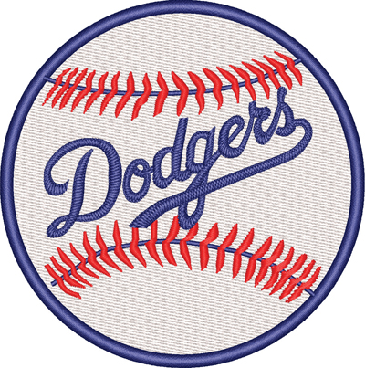 Dodgers ball-Dodgers, ball, baseball, sports, machine embroidery