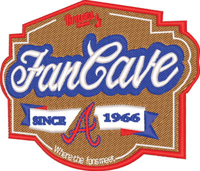 Braves Fan Cave-Atlanta , Braves, baseball, sports, Fan Club, cave, machine embroidery