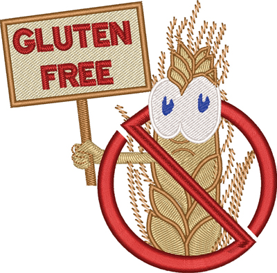 Gluten Free-Gluten, food, free, allergies, machine embroidery