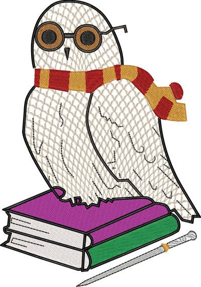 Hedwig-Hedwig, Owl, Harry Potter, machine embroidery