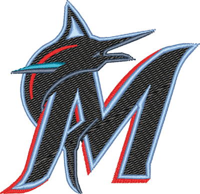Miami Marlins-Miami, Marlins, Marlin, baseball, sports, machine embroidery