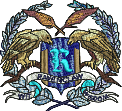 Ravenclaw-Ravenclaw, HP, crest, machine embroidery, Harry, Potter