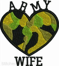 Army Wife-Army Wife Embroidery, army embroidery, serviceman embroidery, military embroidery, machine embroidery, embroidery
