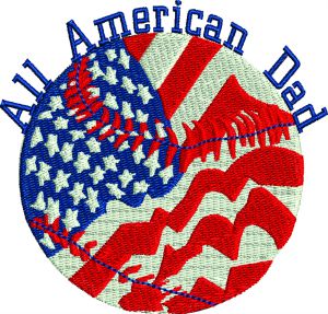 Baseball American Dad Baseball Flag-Baseball All American Dad machine embroidery patterns baseball flag