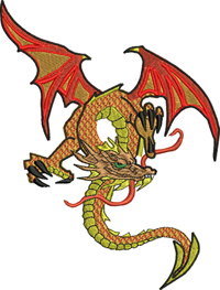 Amazing Dragon-Dragons, dragon embroidery, machine embroidery, beautiful dragons, fierce dragons