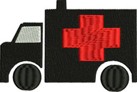 Ambulance-Ambulance, machine embroidery, Ambulance embroidery