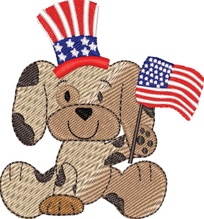 American Teddy Bear-Teddy, Bear, American, Holiday, Memorial Day, 4th of July, machine embroidery, Labor Day