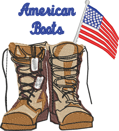 American Boots-American Boots, American, Military, soldier, machine embroidery, boots