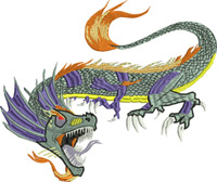Angry dragon-Dragons, machine embroidery, animal embroidery, angry dragon, dragon, 