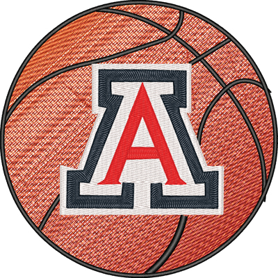 Arizona basketball-Arizona, basketball, sports, machine embroidery