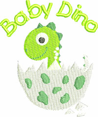 Baby Dino-dinosaur, machine embroidery, baby dinosaurs, embroidery, dino