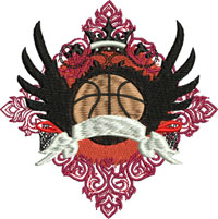 Basketball Banner-Basketball, machine embroidery, Basketball embroidery, sports embroidery, embroidery,