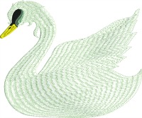 Beautiful White Swan-Swans Swananimals Machine embroidery embroidery stitchedinfaith.com white swan