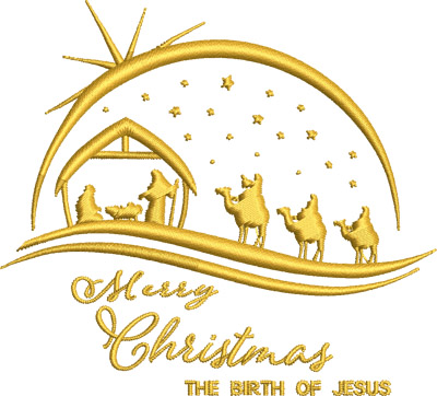 Birth of Jesus-Jesus, machine embroidery, Christmas, holiday, Bethlehem, wise men, 