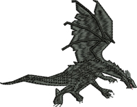 Black Dragon-Black Dragon, dragon machine embroidery, dragon embroidery, fantasy embroidery, machine embroidery