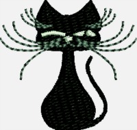Black Cat-Black cat Halloween machine embroidery holidays holiday embroidery Halloween embroidery stitchedinfaith.com