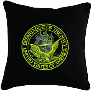 US Navy embroidered pillows