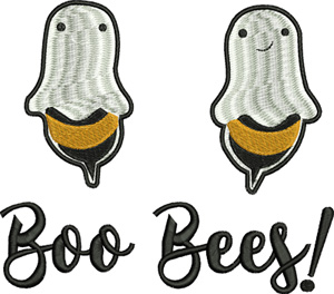 Boo Bees-Ghost, bee, Boo Bees, Book Halloween, embroidery , machine embroidery