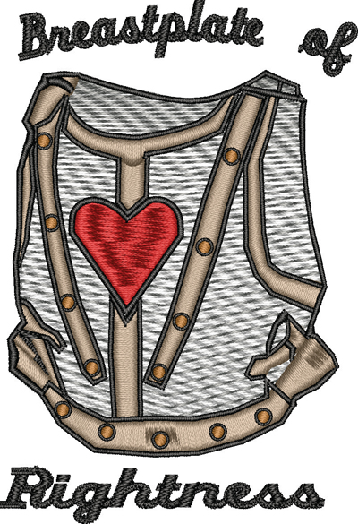 Breastplate of Rightness-Breastplate, rightness, Christian, machine embroidery