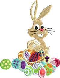 Bunny found Easter Basket-Easter embroidery, Bunny, Easter basket, Easter eggs, Easter Bunny, machine embroidery, embroidery