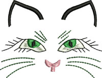Cat Eyes-Cat embroidery, feline embroidery, animal embroidery, machine embroidery, embroidery