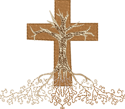 Christian Roots-Christian Roots, Christian, roots, cross, tree, machine embroidery