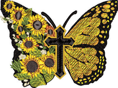 Christian butterfly-Butterfly, Christian, Religion, machine embroidery