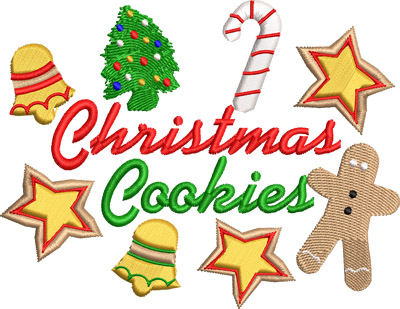 Christmas Cookiies-Cookies, Christmas, Cooking, Apron, Holiday, machine embroidery