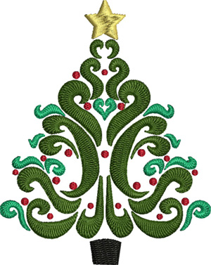 Christmas tree-Christmas, Tree, machine embroidery, holiday