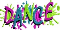 Dance Splatter-Dance machine embroidery dance splatter dance rainbow color dance saying