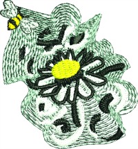 Daisy Shadows-Daisy shadows machine embroidery flowers plants floral embroidery stitchedinfaith.com