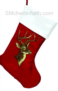 Deer Personalized Christmas Stocking-Deer stocking, Deer Christmas stocking, Christmas stocking, hunter stockings, Holiday stockings,  Personalized Stocking, embroidered stockings