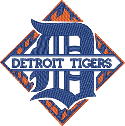 Detroit Tigers Diamond-Detroit, Diamond mound, sports, tigers, sports, machine embroidery